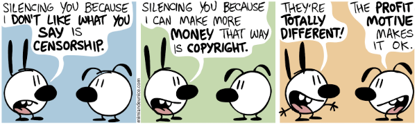 Comic strip on silencing
