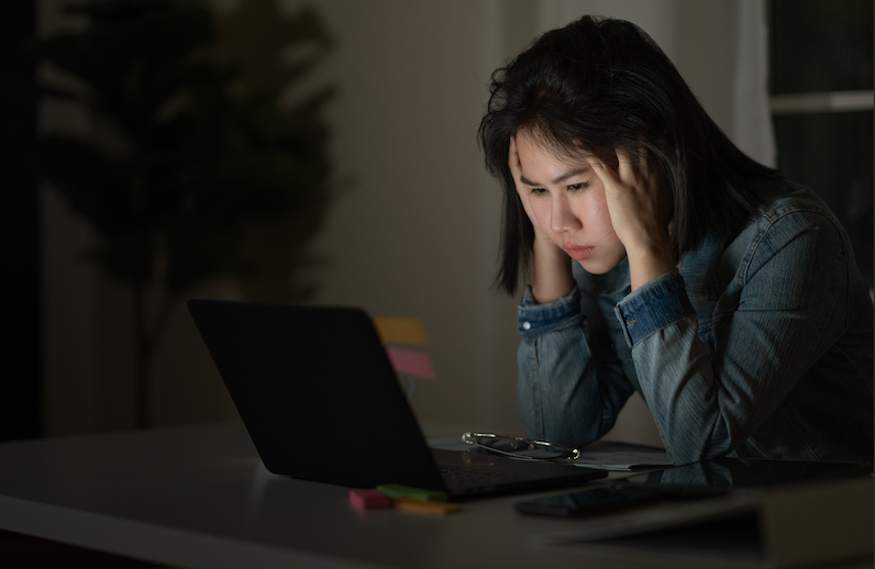 student burnout laptop
