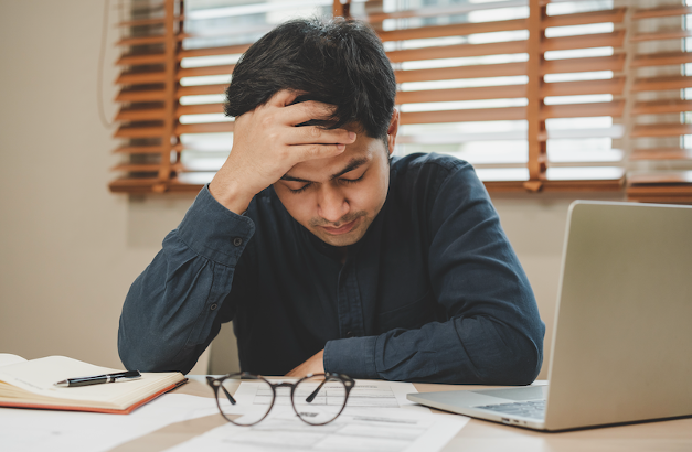 man frustrated due to failure