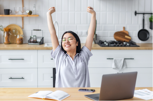 woman feeling refreshed