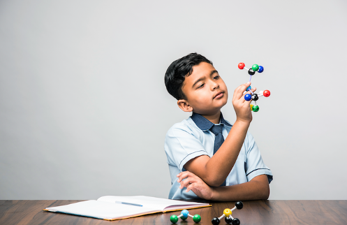 student learning chemistry formulas