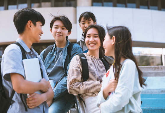 group of teens after school