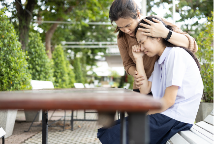 kid having someone to support