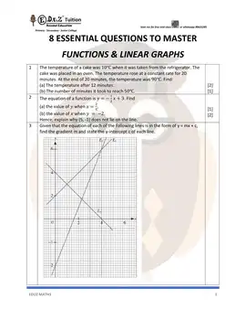 Functions & Linear Graphs – Secondary 1 Math practice questions