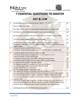 HCF & LCM – Secondary 1 Math practice questions