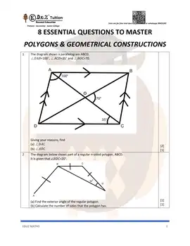 Polygons & Geometrical Constructions – Secondary 1 Math practice questions