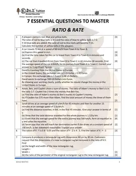 Ratio & Rate – Secondary 1 Math practice questions