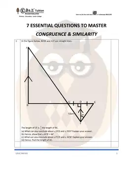 Congruence & Similarity – Secondary 2 Math practice questions