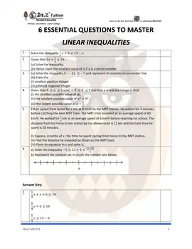 Linear Inequalities – Secondary 2 Math practice questions