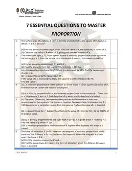Proportion – Secondary 2 Math practice questions