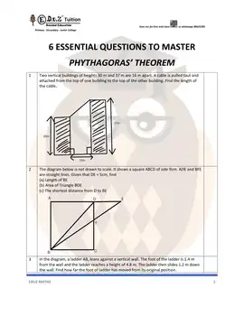 Pythagoras' Theorem – Secondary 2 Math practice questions
