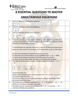 Simultaneous Equations – Secondary 2 Math practice questions