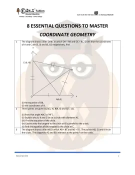 Coordinate Geometry – Secondary 3 A-Math practice questions