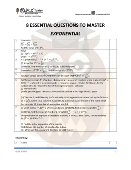 Exponential – Secondary 3 A-Math practice questions