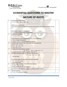 Nature of Roots – Secondary 3 A-Math practice questions