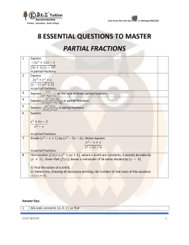 Partial Fractions – Secondary 3 A-Math practice questions