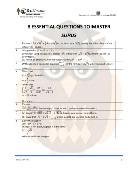 Surds – Secondary 3 A-Math practice questions