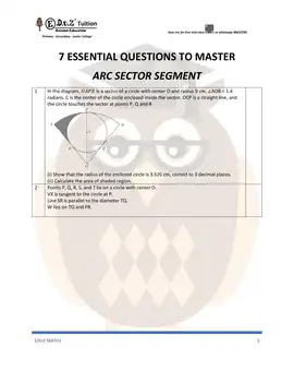 Arc Sector Segment – Secondary 3 E-Math practice questions