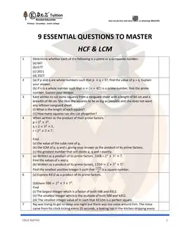 HCF & LCM – Secondary 3 E-Math practice questions
