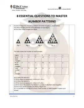 Number Patterns – Secondary 3 E-Math practice questions