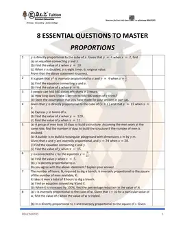 Proportions – Secondary 3 E-Math practice questions