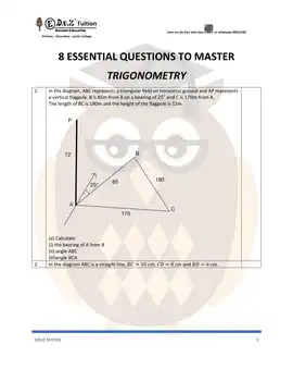 Trigonometry – Secondary 3 E-Math practice questions