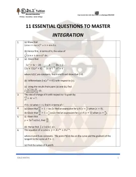 Integration – Secondary 4 A-Math practice questions