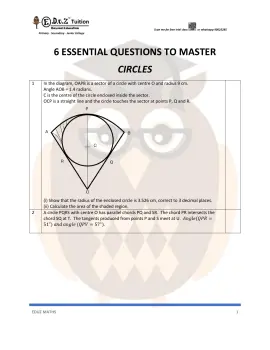 Circles – Secondary 4 E-Math practice questions