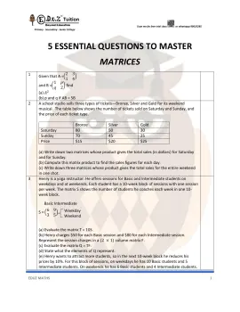 Matrices – Secondary 4 E-Math practice questions