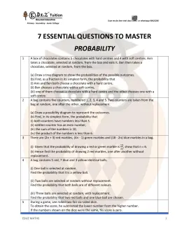 Probability – Secondary 4 E-Math practice questions