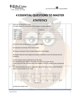 Statistics – Secondary 4 E-Math practice questions