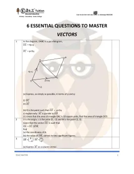 Vectors – Secondary 4 E-Math practice questions